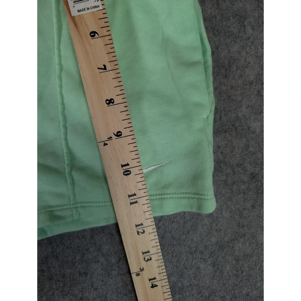 Nike Womens French Terry Athletic Shorts Mint Green Embroidered Swoosh Logo